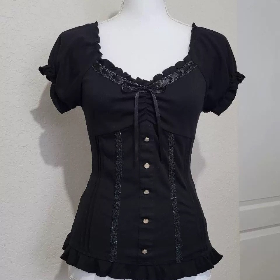 Summer Goth Clothing - Japońska koszulka punkowa Y2k z lat