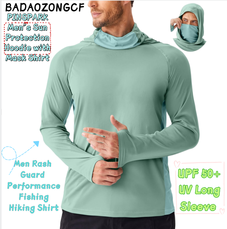 Rash Guard Long Sleeve - PINSPARK Męska bluza z kapturem i