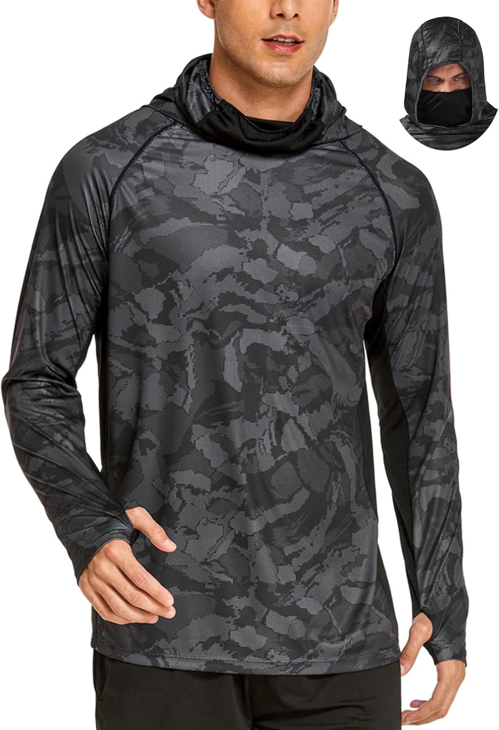 Rash Guard Long Sleeve - Męskie koszulki przeciwsłoneczne z kapturem i