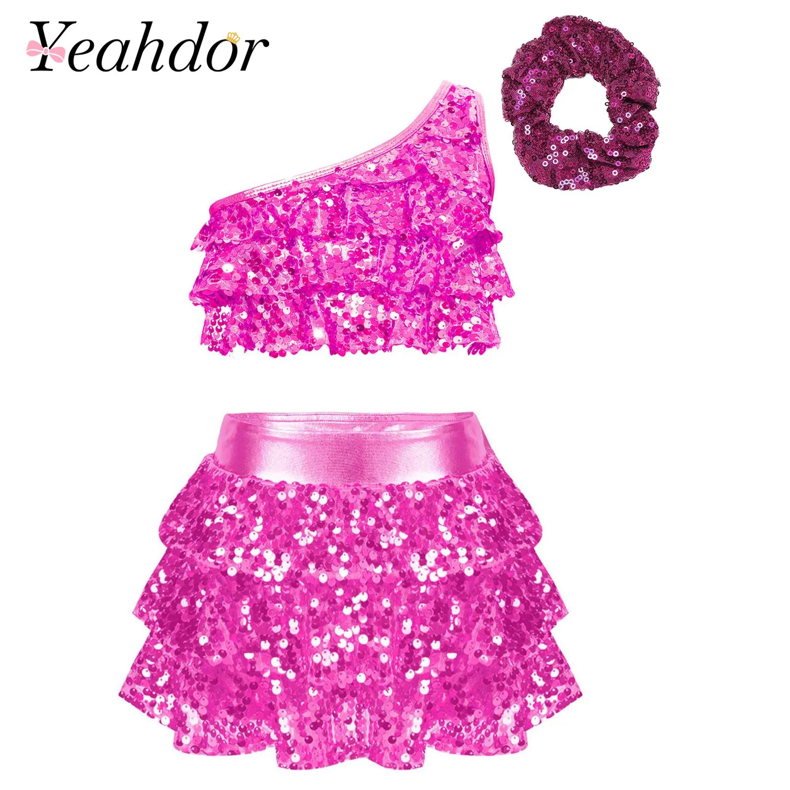 Summer Clothing Girls - Dziecięcy Dziewczęcy Błyszczący Kostium Taneczny z