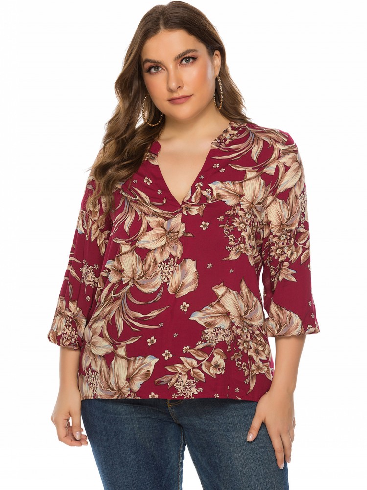 Summer Clothing Patterns - Damska koszulka z długim rękawem w