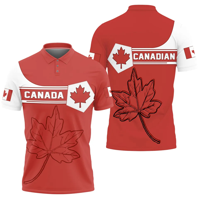 Koszulka polo z flagą liścia k – Summer Clothing Canada recenzja i cena