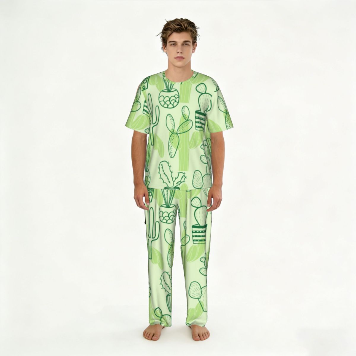 Męski komplet piżamowy: koszul – Summer Clothing Patterns recenzja i cena